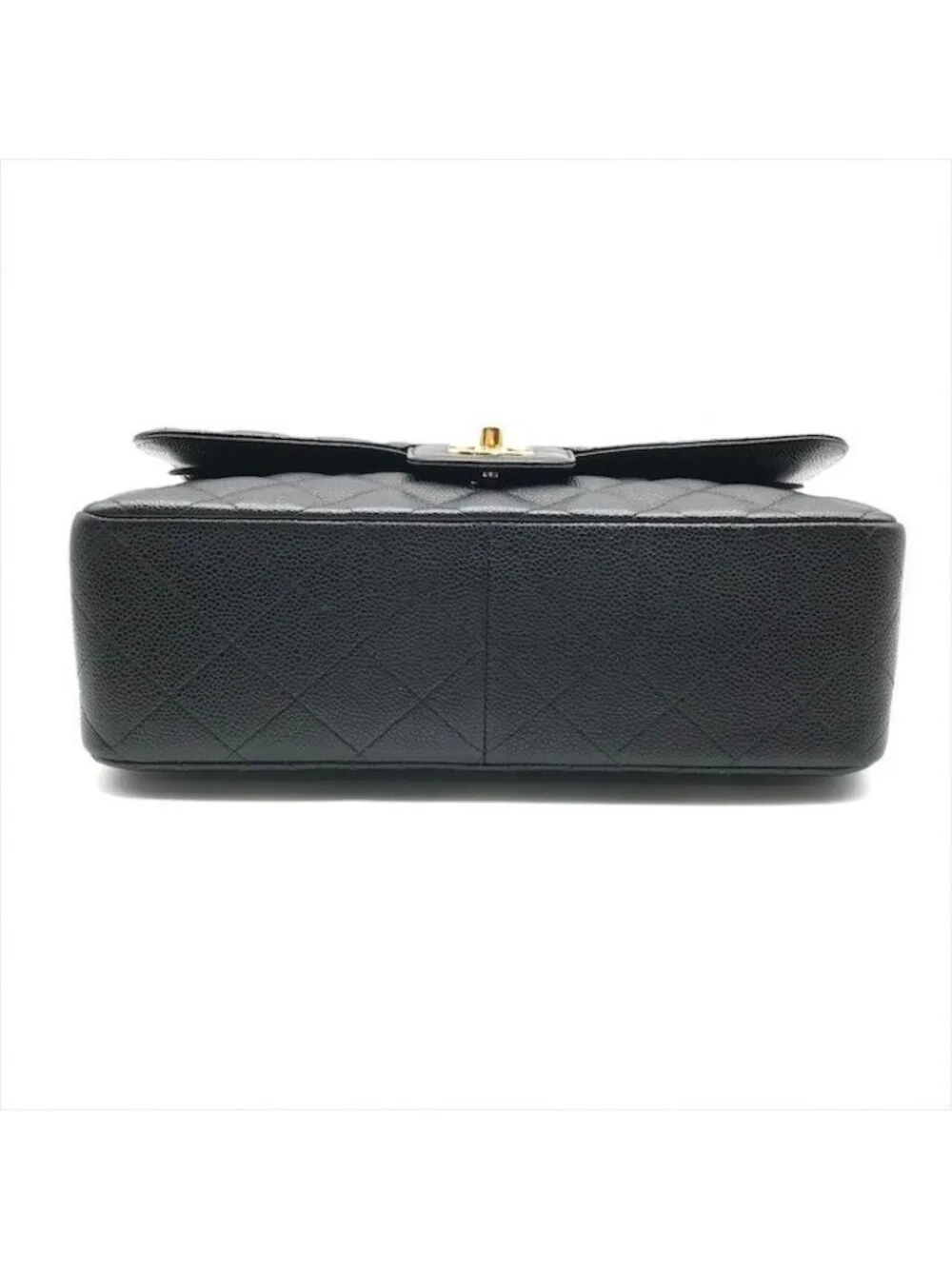 Chanel CC Logo Maxi Quilted Caviar Leather Chain Shoulder Bag Black